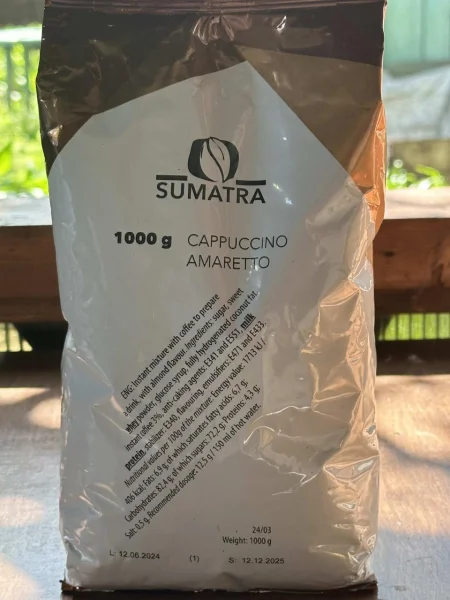 Капучіно розчинний Sumatra Cappuccino Amaretto Суматра напій Амаретто Пакет 80 порцій 1кг - 1
