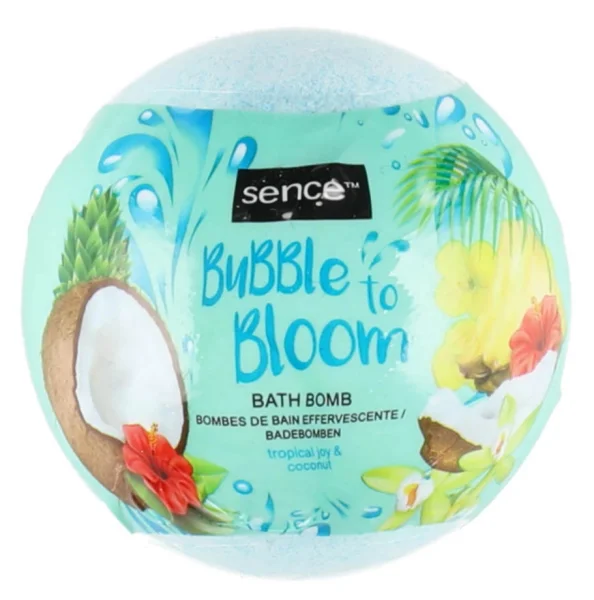 Бомбочка Шар ароматичний для ванни Релакс Sence Bubble to Bloom bath Bomb Tropical joy&Coconut Сенс Тропічні фрукти Кокос 120г - 1