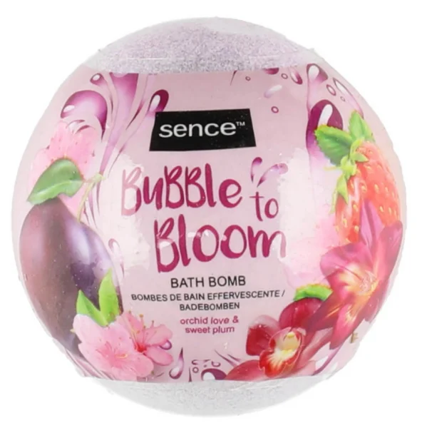 Бомбочка Шар ароматичний для ванни Релакс Sence Bubble to Bloom bath Bomb Orchid love&Sweet plum Сенс Орхідея Солодка слива 120г - 1