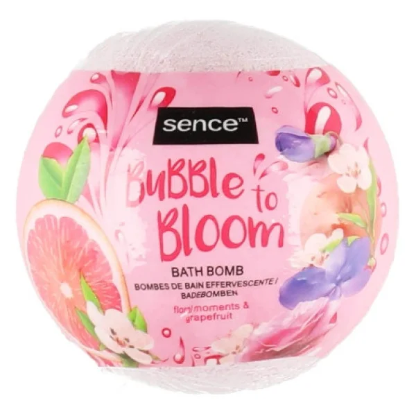 Бомбочка Шар ароматичний для ванни Релакс Sence Bubble to Bloom bath Bomb Floral moments&Grapefruit Сенс Квіти Грейпфрут 120г - 1