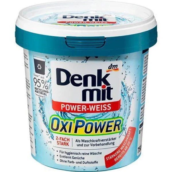 Плямовивідник Відбілювач для Білих речей Denkmit Power Weiss Oxi Power Денкміт Сила Кисню для Світлих Відро 750г - 1