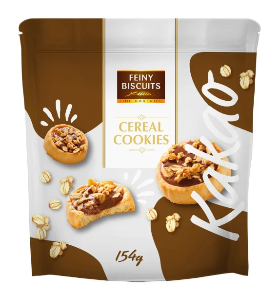 Печиво Бісквітне мюслі Feiny Biscuits Cereal Cookies Вишукана Випічка з шоколадним кремом та Злаками 154г - 1