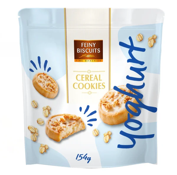 Печиво Бісквітне Feiny Biscuits Cereal Cookies Вишукана Випічка з білим шоколадним кремом та Злаками 154г - 1