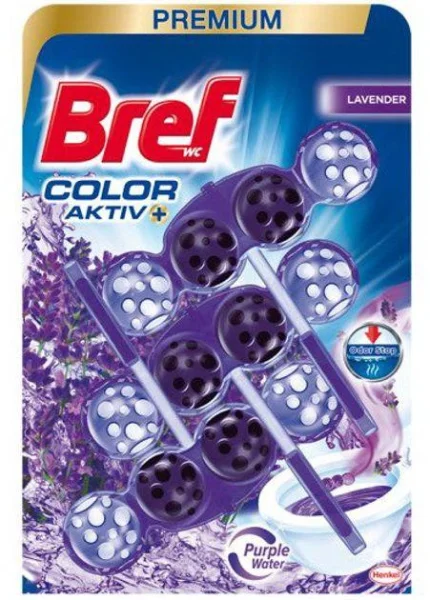 Підвісний блок для унітазу Bref WC Color Active+ Lavender Purple Бреф пурпурний Колор Актів плюс підвіска Аромат Лаванда 3шт 96г - 1