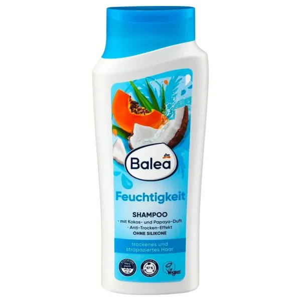 Шампунь щоденний Balea Feuchtigkeit Champoo Kokos Papaya Балеа для Сухого волосся аромат Кокос Папайя 300мл - 1