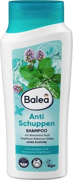 Шампунь щоденний Balea Anti Schuppen Champoo Nanaminz Балеа Проти лупи для пошкодженого волосся Мята 300мл - 1