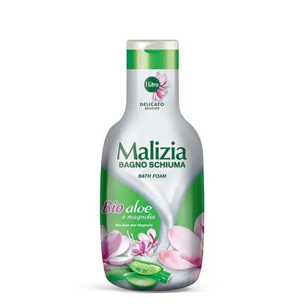 Гель-піна для душу та ванни Релаксуюча Malizia Bagno Schiuma Bath Foam Bio Delicato Aloe Magnolia Малізія Алое Магнолія 1000мл - 1