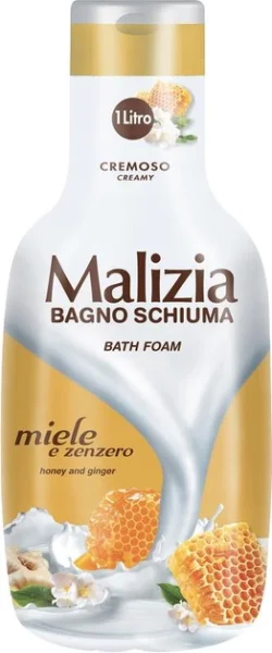 Гель-піна для душу та ванни Релаксуюча Malizia Bagno Schiuma Bath Foam Cremoso Miele Zenzero Малізія Кремова Мед Імбір 1000мл - 1