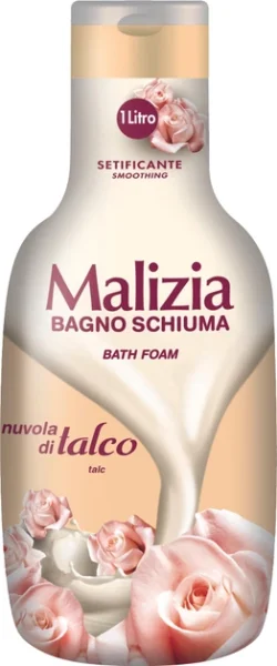 Гель-піна для душу та ванни Релаксуюча Malizia Bagno Schiuma Bath Foam Setificante Nuvola Talco Малізія Розгладження Тальк 1л - 1