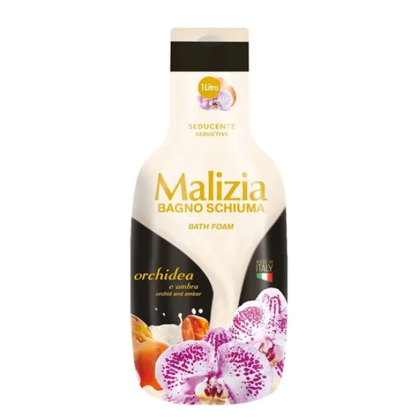 Гель-піна для душу та ванни Релаксуюча Malizia Bagno Schiuma Bath Foam Seducente Orchidea Ambra Малізія Спокуслива Орхідея 1л - 1