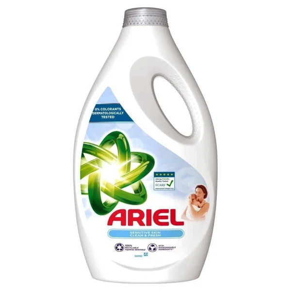 Гель для прання Універсальний Сенсітів Ariel Sensitive Skin Clean&Fresh Арієл для Чутливої шкіри Очищення Свіжість 34прання 1700мл - 1
