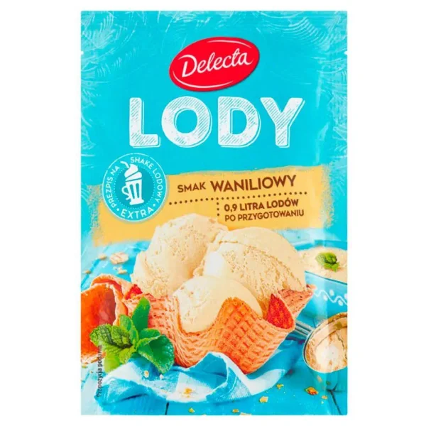 Морозиво сухе Delecta Lody ExtraSmak Wanilowy Делекта Ванільне Порошкове для приготування Пакетик 57г - 1