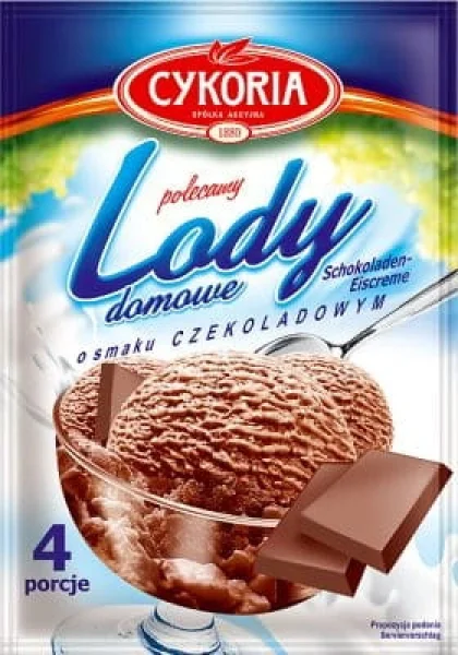 Морозиво сухе Cykoria Lody Domowe Chocolate Цикорія Домашне Шоколадний смак Порошкове для приготування Пакетик 4 порції 60г - 2