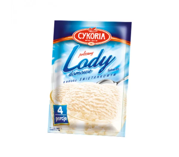 Морозиво сухе Cykoria Lody Domowe Smak Smietankowy Цикорія Домашне Вершкове смак Порошкове для приготування Пакетик 4 порції 60г - 2