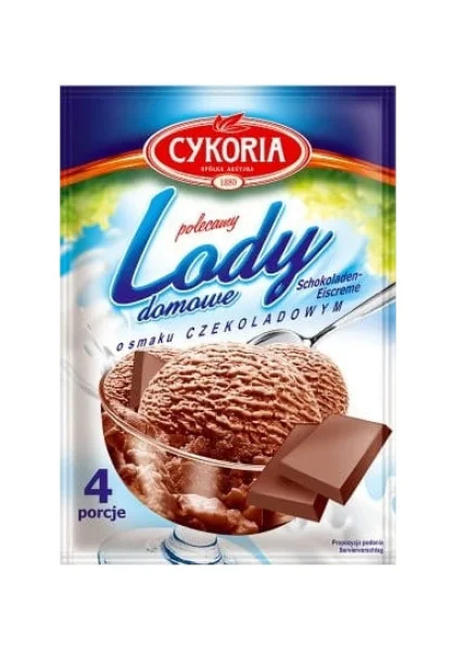 Морозиво сухе Cykoria Lody Domowe Chocolate Цикорія Домашне Шоколадний смак Порошкове для приготування Пакетик 4 порції 60г - 1