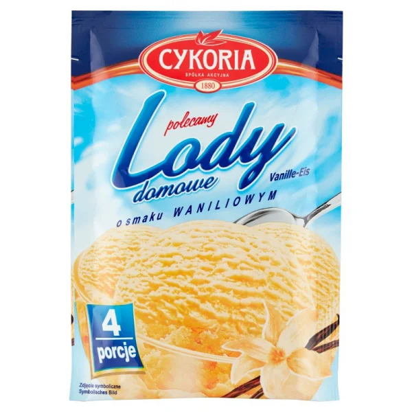 Морозиво сухе Cykoria Lody Domowe Smak Wanilowy Цикорія Домашне Ванільний смак Порошкове для приготування Пакетик 4 порції 60г - 1