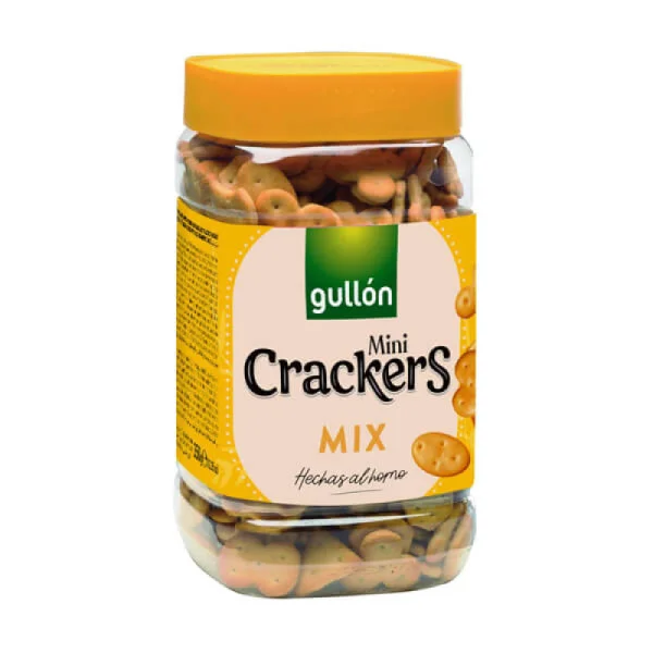 Крекери міні Солоні Gullon mini Crackers Mix Hechos al Homo Гулон Мікс печива різної Форми Банка з кришкою 350г - 1