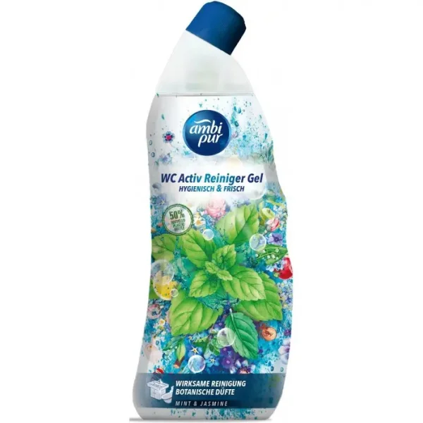 Засіб для чищення унітазу Гель Ambi Pur WC Active Reiniger Gel Hygienisch&Frisch Botanical Fragrances Амбіпур Мята Жасмін 750мл - 1