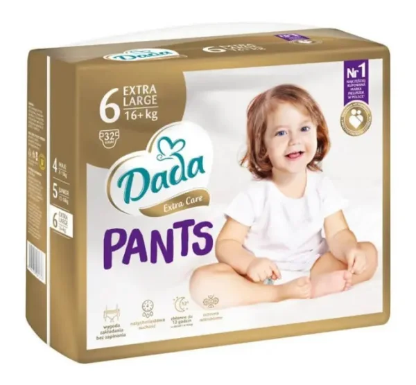 Підгузники Трусики з манжетами Суперабсорбуючі DADA Extra Care Pants 6 Extra Large Дада памперси вага від 16+кг Гіпоалергенні 32шт - 1