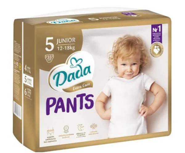 Підгузники Трусики з манжетами Суперабсорбуючі DADA Extra Care Pants 5 Junior Дада памперси вага від 12-18кг Гіпоалергенні 35шт - 1