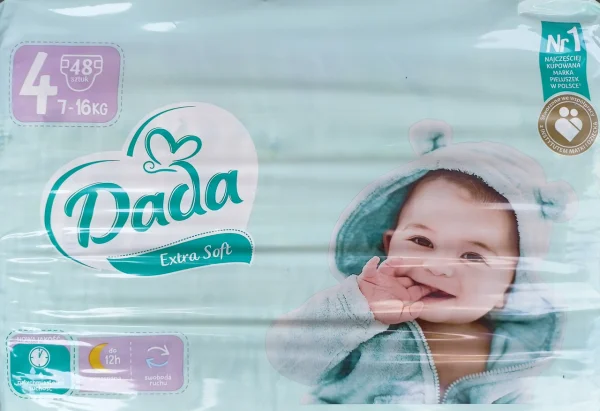 Підгузники з манжетами Суперабсорбуючі DADA 4 Extra Soft Дада памперси вага від 7-16+кг Гіпоалергенні 48шт - 1