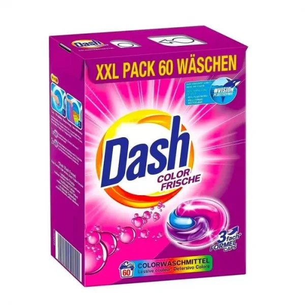 Капсули для прання Кольорових речей Dash Colorwaschmittel Color Frische 3in1 White Pods Даш 3х-компонентні капсули 60шт 1490г - 1