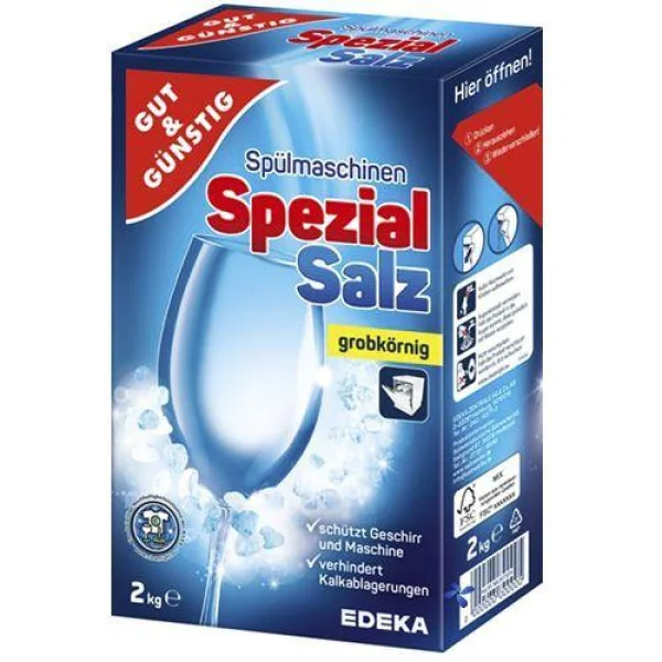 Сіль для посудомийних машин Edeka spulmaschinen Special Salz GutGunstig Regenerier Grobkornig Едека крупнозерниста Відновлення 2кг - 2