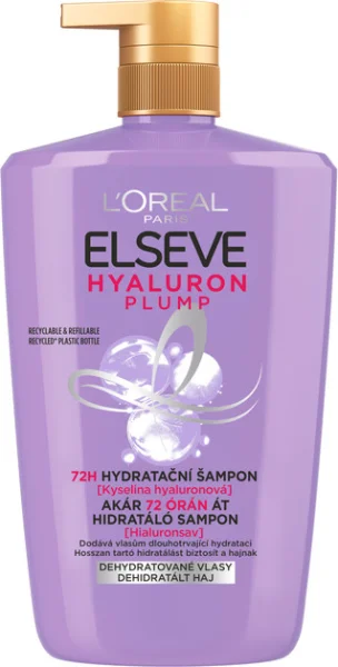 Шампунь-філер з Дозатором LOreal Paris Elseve Hyaluron Plump Елсев Лореаль для волосся функція Зволоження та Обєм 1л - 1