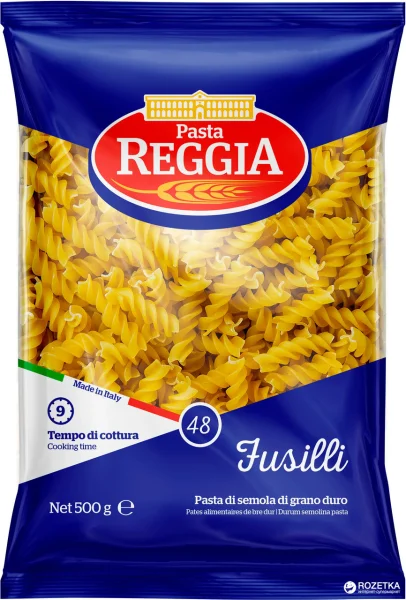 Макарони Фузіллі Pasta Reggia №48 Fusilli Реджія Паста Макарони Спіральки Пшеничні Тверді сорти 500г - 1