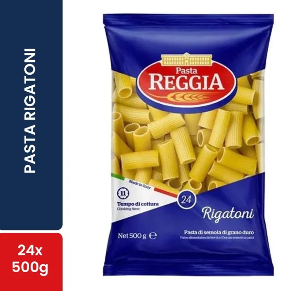 Макарони Рігатони Pasta Reggia №24 Rigatoni Реджія Паста Макарони товсті Трубочки Пшеничні Тверді сорти 500г - 2