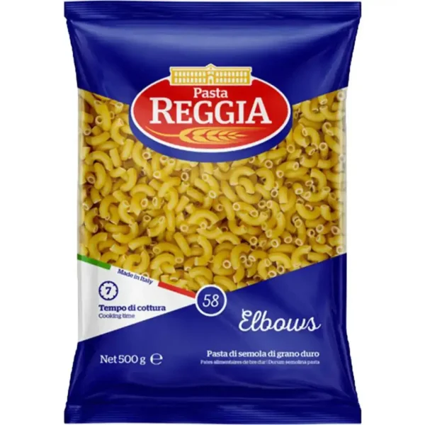 Макарони Ріжки Pasta Reggia №58 Elbows Реджія Паста Макарони Елбов лікті Пшеничні Тверді сорти 500г - 1