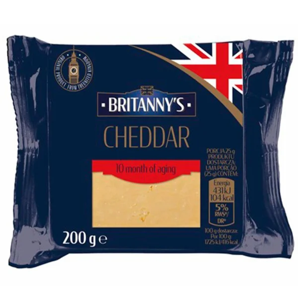 Сир кусковий Чеддер Brittanys Cheddar Британський 10 місяців витримка 200г - 1