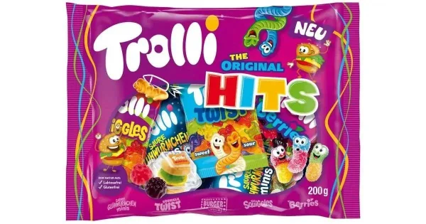 Цукерки жувальні Набір Trolli HITS The Original Тролі Хіти Фруктовий Мікс Пакет 200г - 1