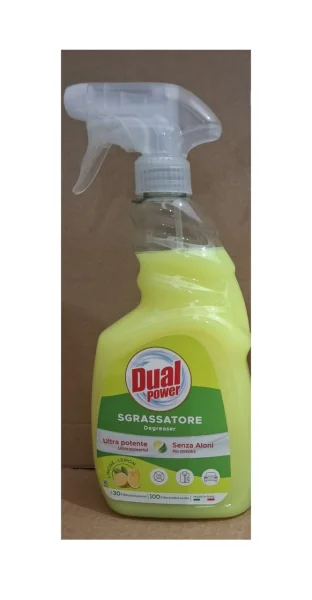 Засіб для видалення Жиру Універсальний Спрей Dual Power Sgrassatore Degreaser Ultra Дуал Павер концентрат Ультрасила Лимон 750мл - 2