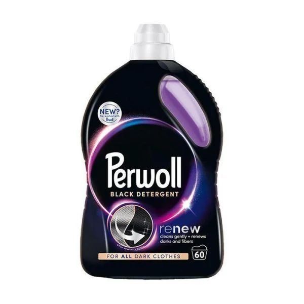 Гель для прання Чорних тканин Perwoll Black Detergent Renew Gently Dark Effect Перволь Відновлення Кольорів 60прань 3000мл - 1