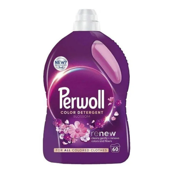 Гель для прання Кольорових тканин Perwoll Blossom Color Detergent Renew Gently Effect Перволь Відновлення Кольорів 60прань 3000мл - 1
