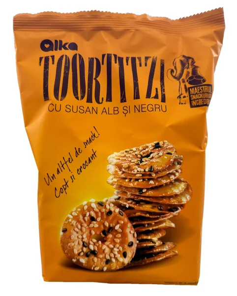 Печиво пісочне Злакове Alka Toortitzi cu Susan alb si Negru Алка галети Мікс зерен Білий та Чорний Кунжут 180г - 1