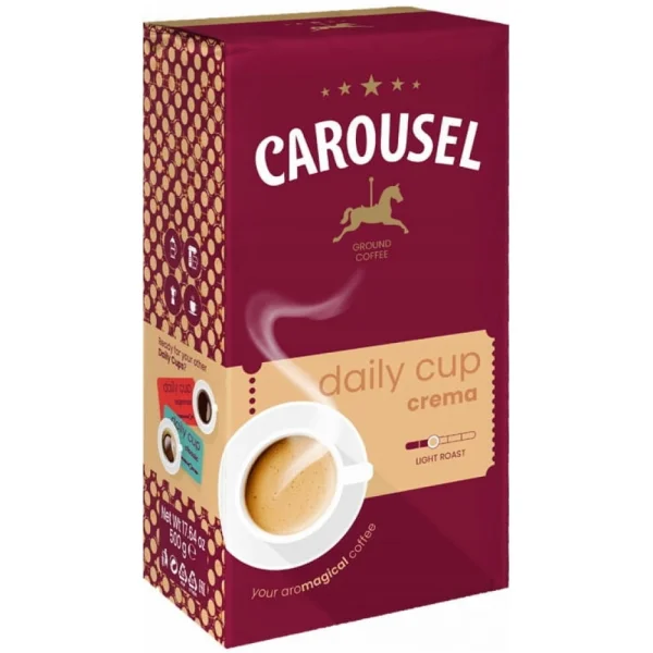 Кава мелена Carousel Daily Cup Crema Ground Coffee Light Roast Карусел суміш Арабіка та Робусти світла прожарка Пачка 500г - 1