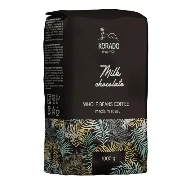 Кава в зернах Korado Milk Chocolate Whole Beans Coffee Medium roast Корадо Баріста цільнозернова Молочний шоколад 1кг - 1