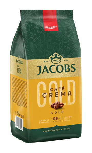 Кава в зернах Jacobs Cafe Crema Gold Aromatic&Smooth Якобс Крема Гольд Лагідний аромат Арабіка 1000г - 1