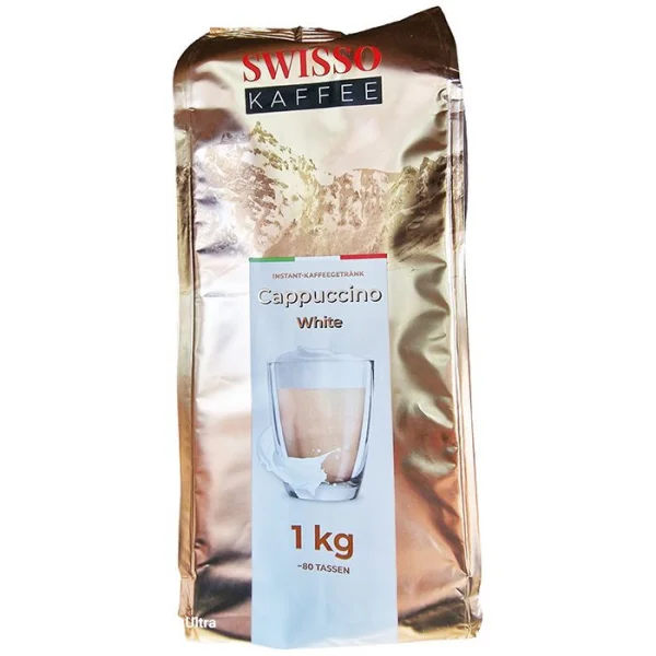 Капучіно розчинний Swisso cappuchino White Instant KaffeeGetrank Coffee Свіссо Молочний крем 80порцій Пакет 1кг - 1