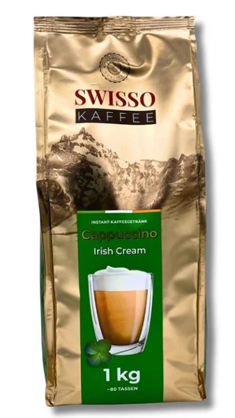 Капучіно розчинний Swisso cappuchino Irish Cream Instant KaffeeGetrank Coffee Свіссо крем Ірландські вершки 80порцій Пакет 1кг - 1