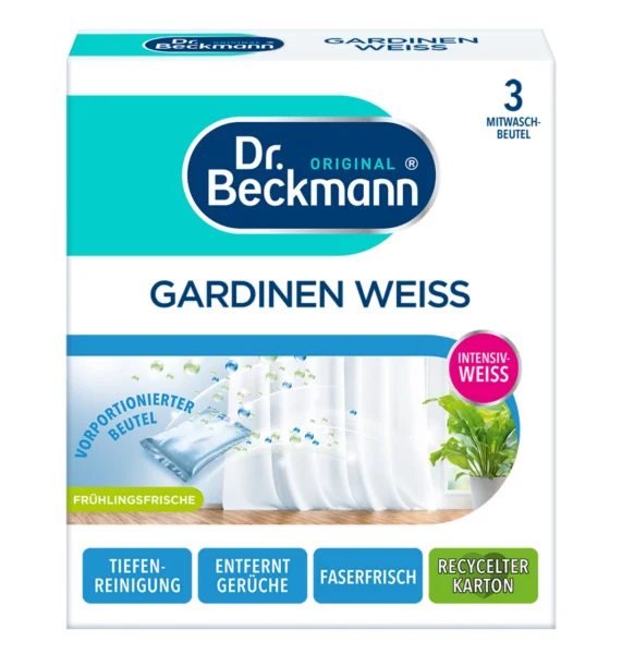 Відбілювач для Штор та Гардин Dr. Beckmann Gardinen Intensive Weiss Mitwasch Beutel Доктор Бекманн в пакетиках 3шт 120г - 1