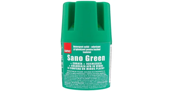 Засіб в Бачок для чищення дезинфекції Унітазів Sano Detergent solid Odorant Green Сано блок з Ароматизацією 900 змивань 150г - 1