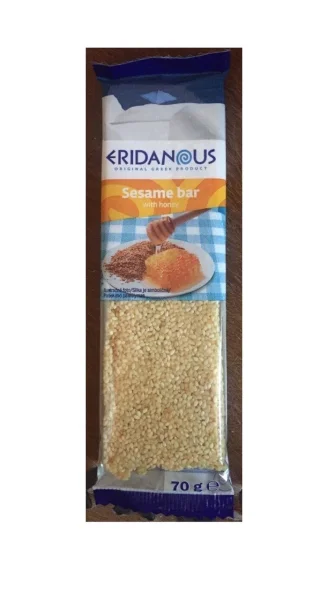 Батончики з Кунжутних зерен солодкі Eridanous Sesame Seed bar Honey Еріданос Класичні бари з Медом 4шт 70г - 1