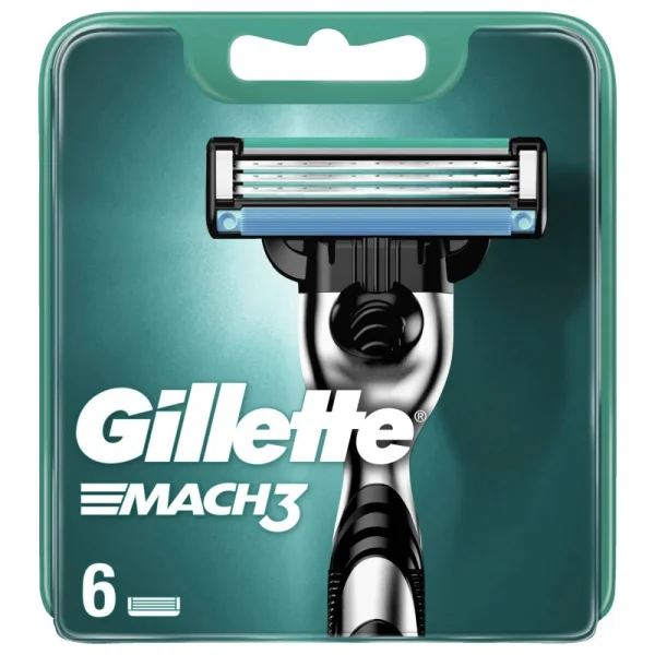 Касети Леза змінні Бритви для гоління Чоловічі Gillette Mach3 Cartrige Джілет Картріджі одноразові Змащувальна змужка 3леза 6шт - 1