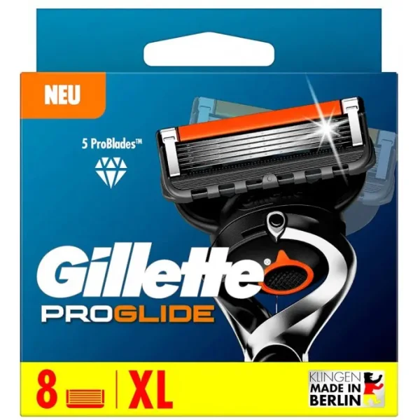 Касети Леза змінні Бритви для гоління Чоловічі Gillette ProGlide Джілет ПроГлайд Картріджі одноразові Змащувальна змужка 5лез 8шт - 1