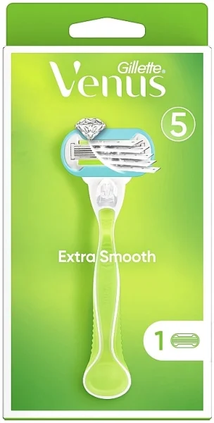 Бритва для гоління Жіноча Gillette Venus Extra Smooth Вінус з Алмазним покриттям одноразова Змащувальна змужка 5лез 1шт - 1