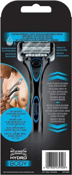 Бритва для гоління Чоловіча Wilkinson Sword Hydro Body Вілкінсон Гідро Баді станок змінна головка Змащувальна змужка 5лез 1шт - 2