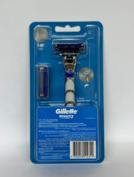 Набір Бритва для гоління та Касети Чоловіча Gillette Mach3 Turbo Джілет Мак3 Турбо Змащувальна змужка 3леза 2шт - 1